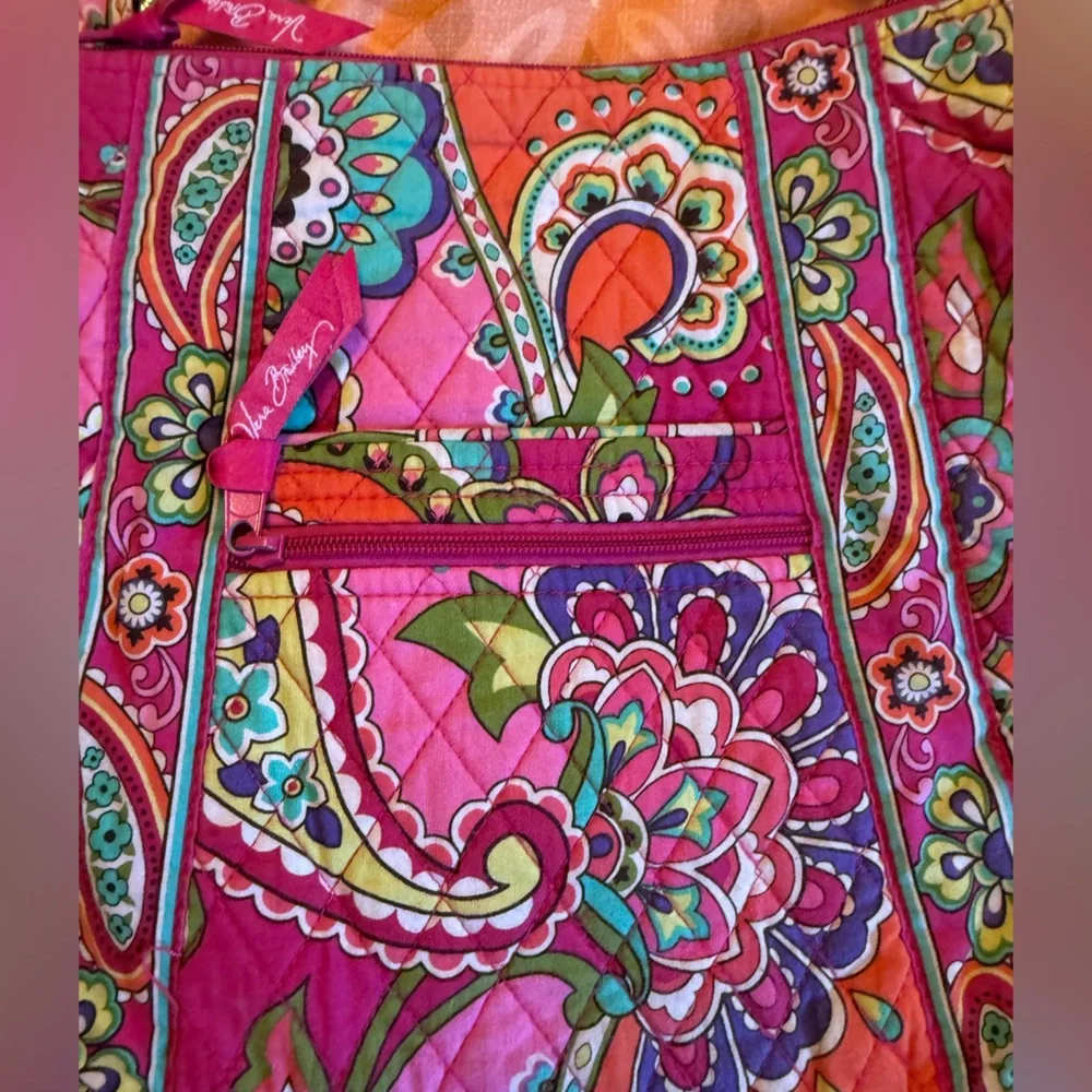 Vera Bradley Pink Multicolor Paisley Quilted Crossbody Bag